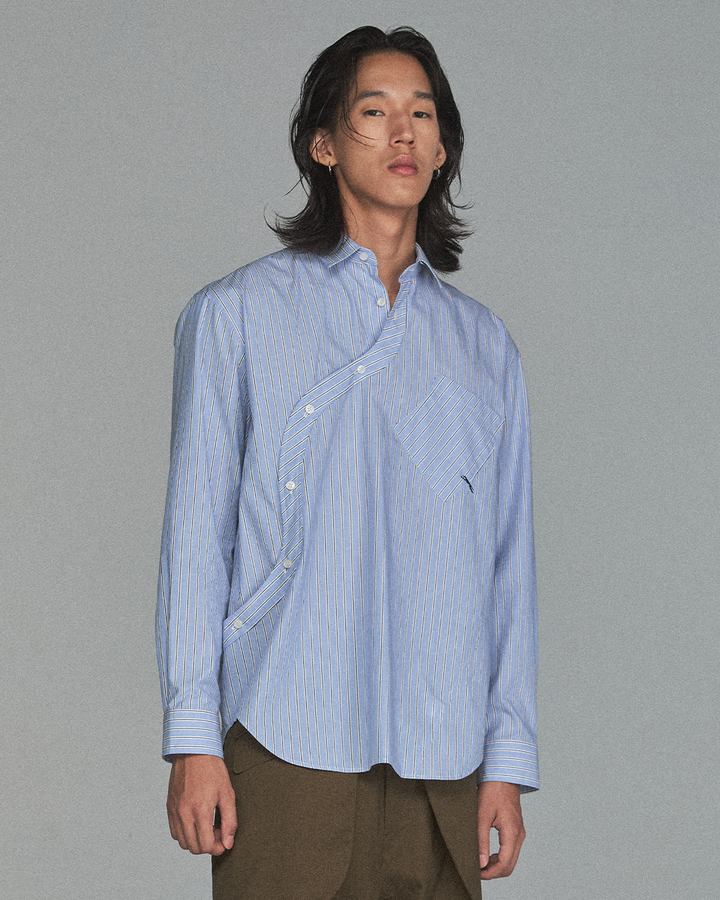 GH CURVED PLACKET STRIPE SHIRT