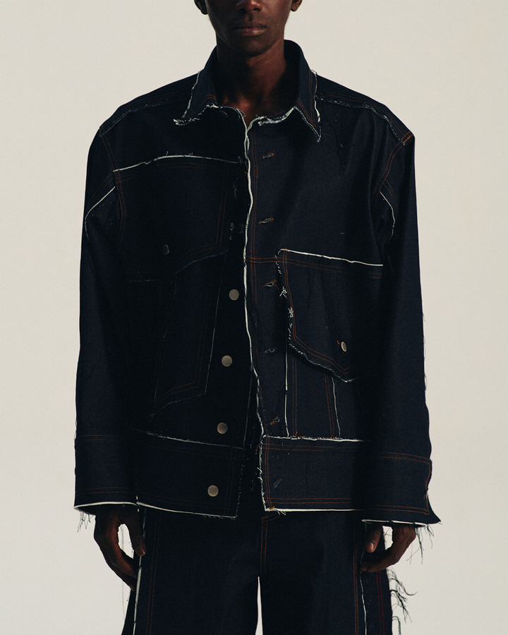 GH OVERSIZED POCKET RAW DENIM JACKET