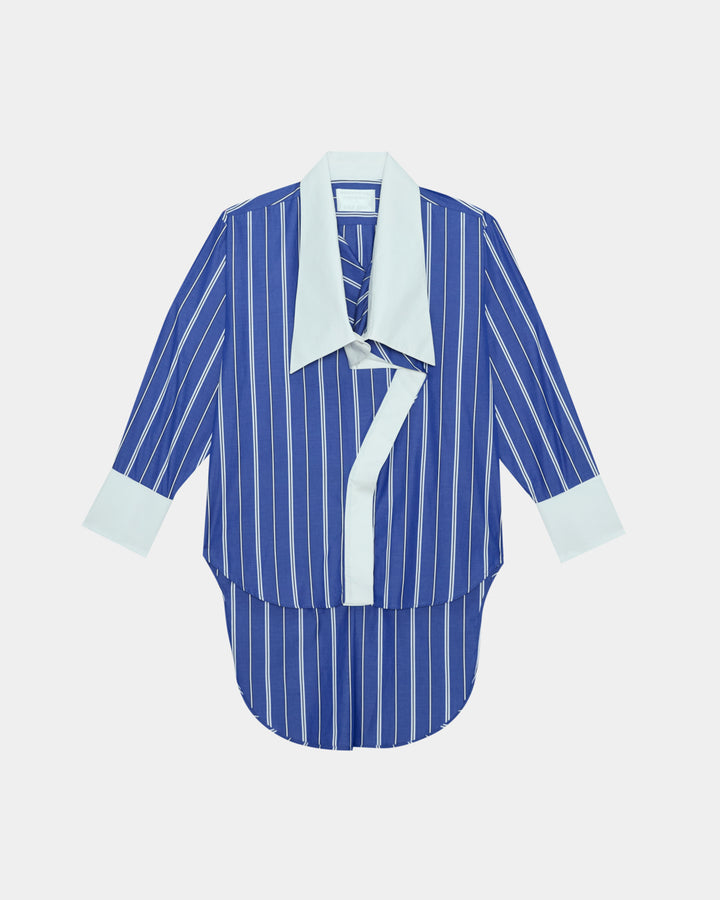 GH OVERSIZED COLLAR PIN STRIPE SHIRT