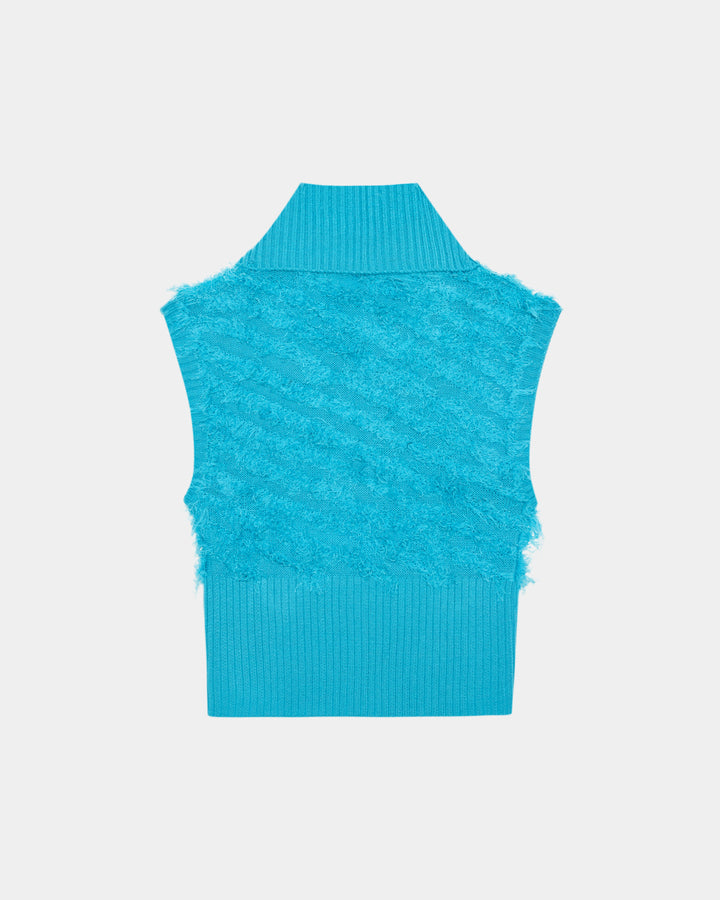 GH TEXTURED TURTLE NECK KNITTED TANK