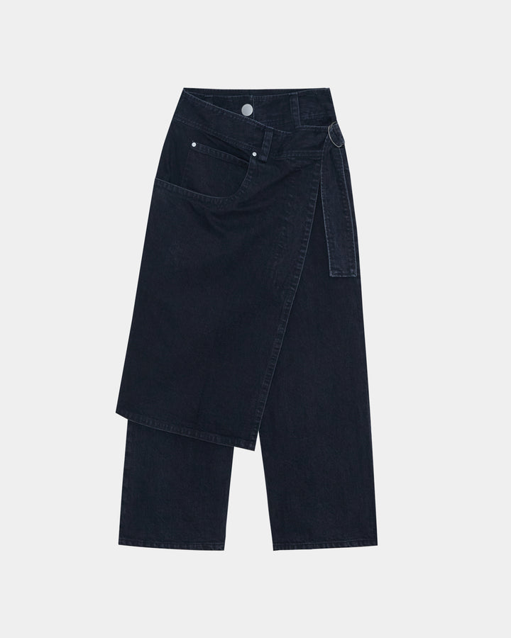 GH DECONSTRUCTED DENIM WRAP PANTS