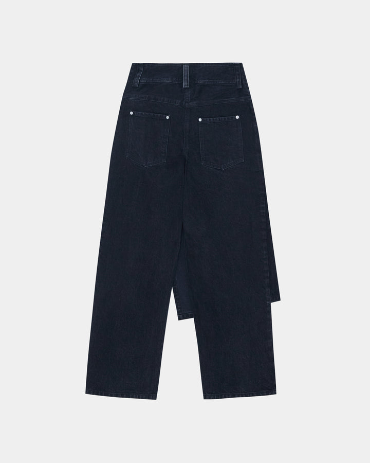 GH DECONSTRUCTED DENIM WRAP PANTS