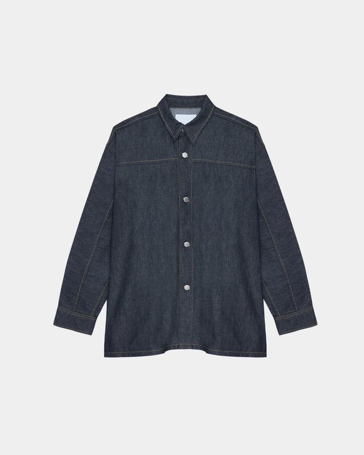 GH DENIM PLEATED SHIRT