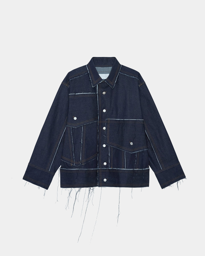 GH OVERSIZED POCKET RAW DENIM JACKET