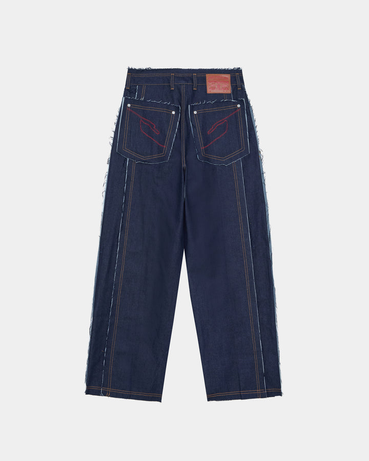 GH LARGE PLEATED RAW DENIM