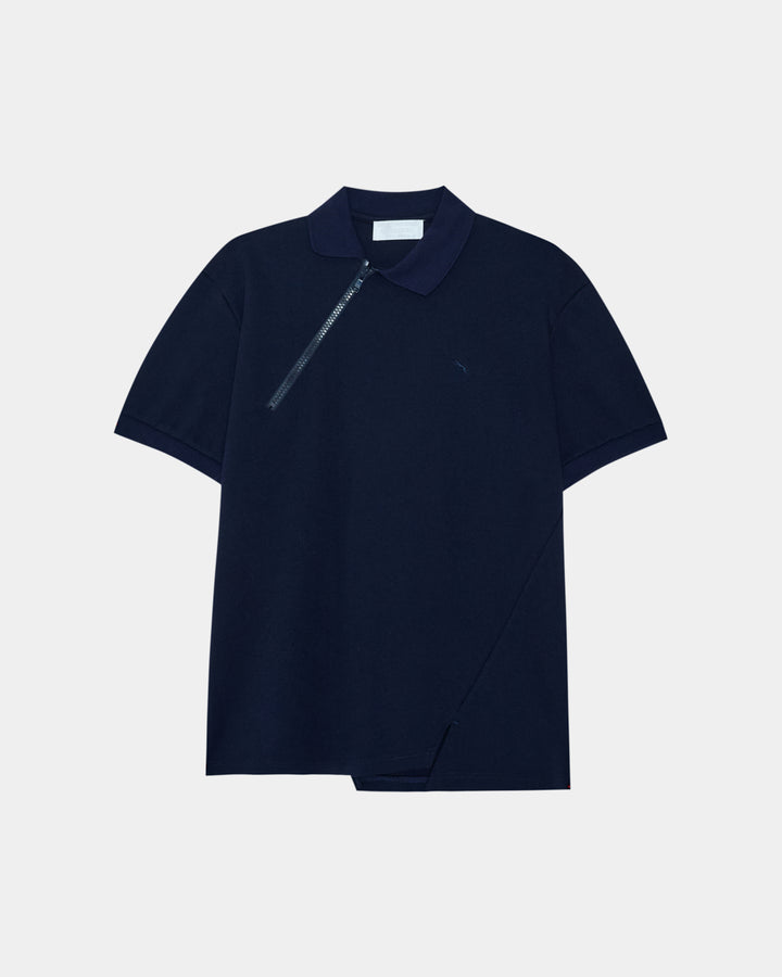 GH OBLIQUE ZIP UP POLO